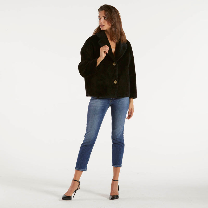 Blanche giacca reversibile in pelliccia nera
