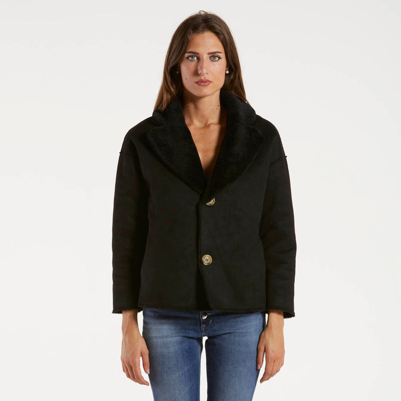 Blanche giacca reversibile in pelliccia nera