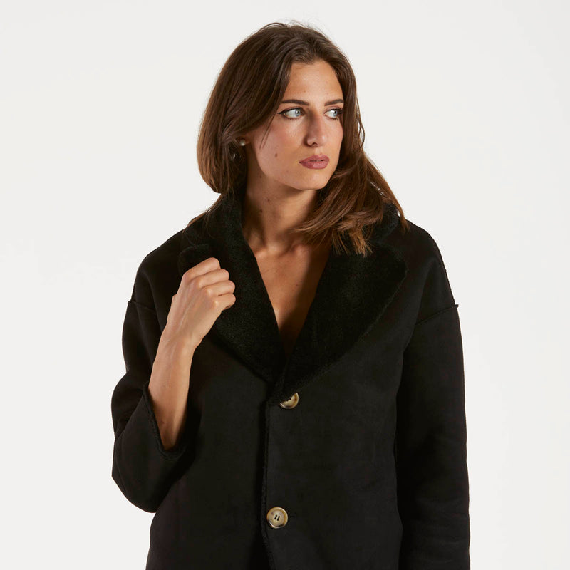 Blanche giacca reversibile in pelliccia nera