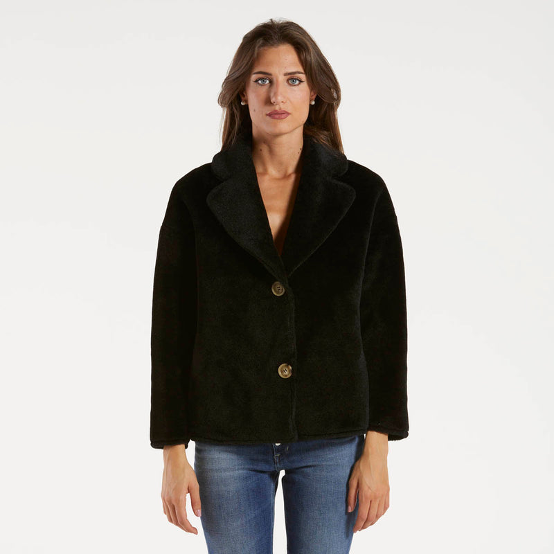 Blanche giacca reversibile in pelliccia nera