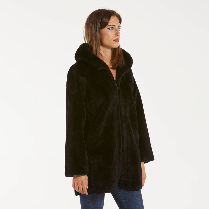 Blanche giaccone reversibile zip e cappuccio nero