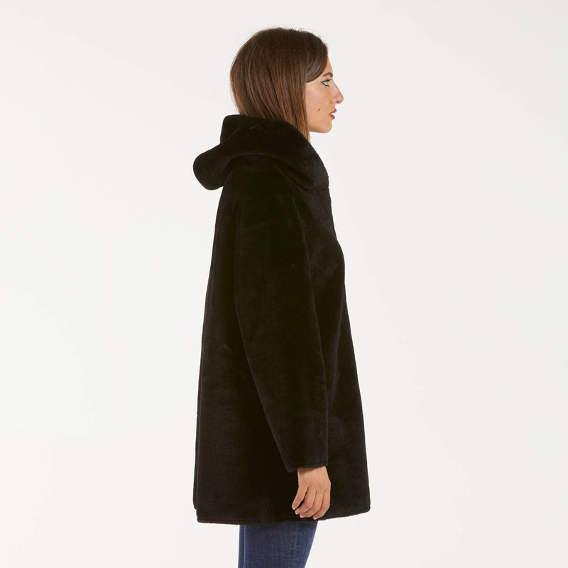 Blanche giaccone reversibile zip e cappuccio nero