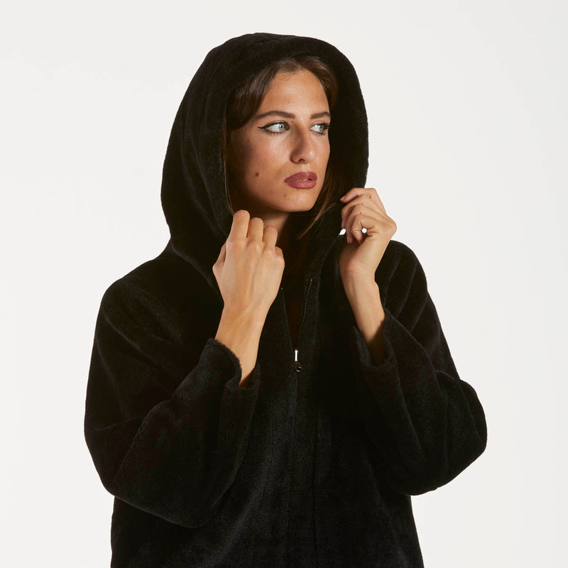 Blanche giaccone reversibile zip e cappuccio nero