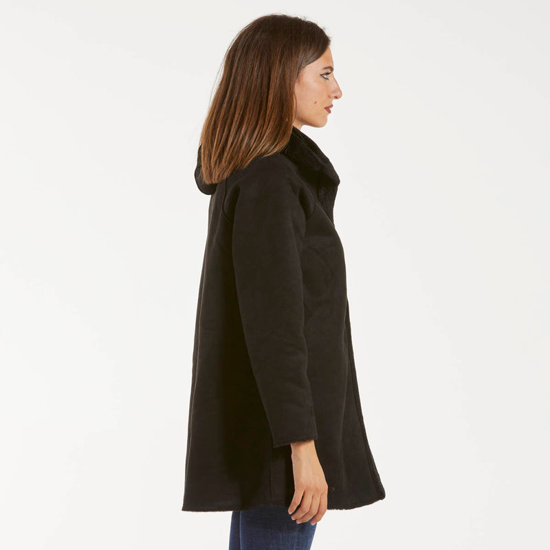 Blanche giaccone reversibile zip e cappuccio nero