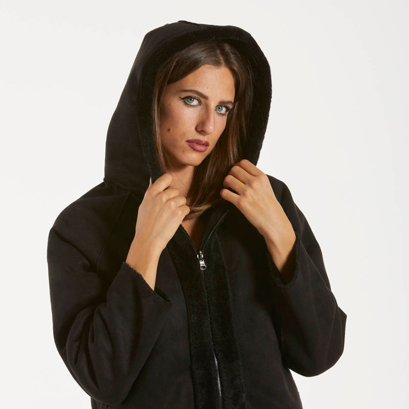 Blanche giaccone reversibile zip e cappuccio nero