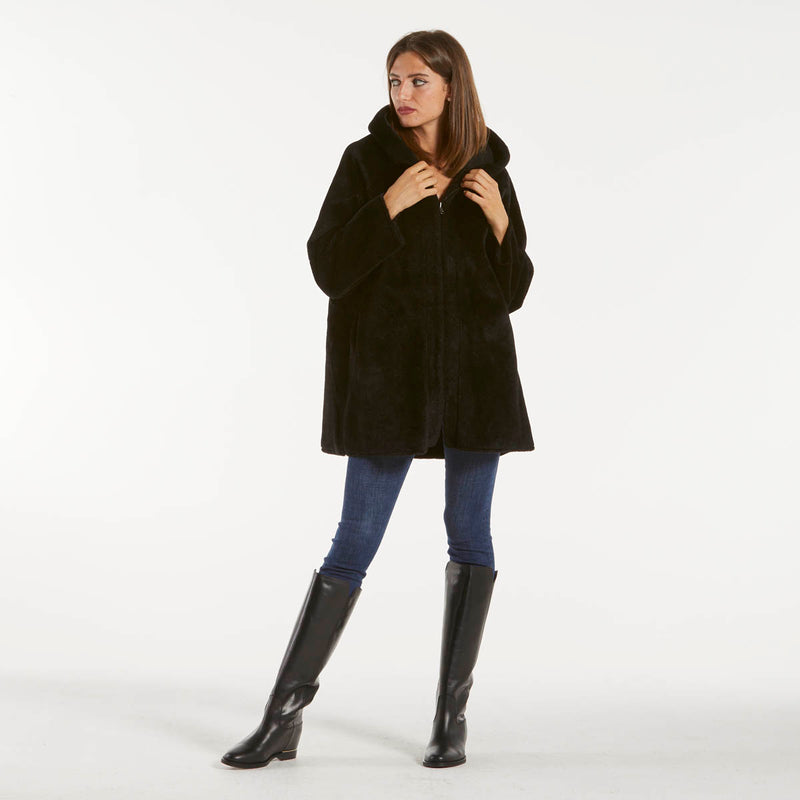 Blanche giaccone reversibile zip e cappuccio nero