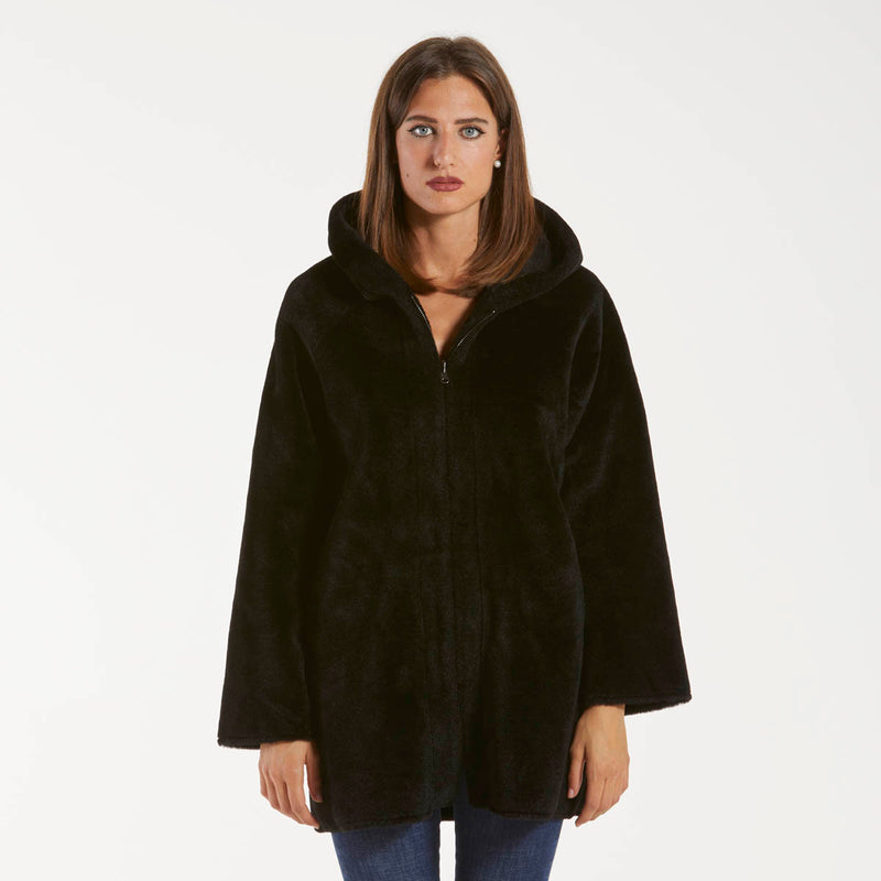 Blanche giaccone reversibile zip e cappuccio nero
