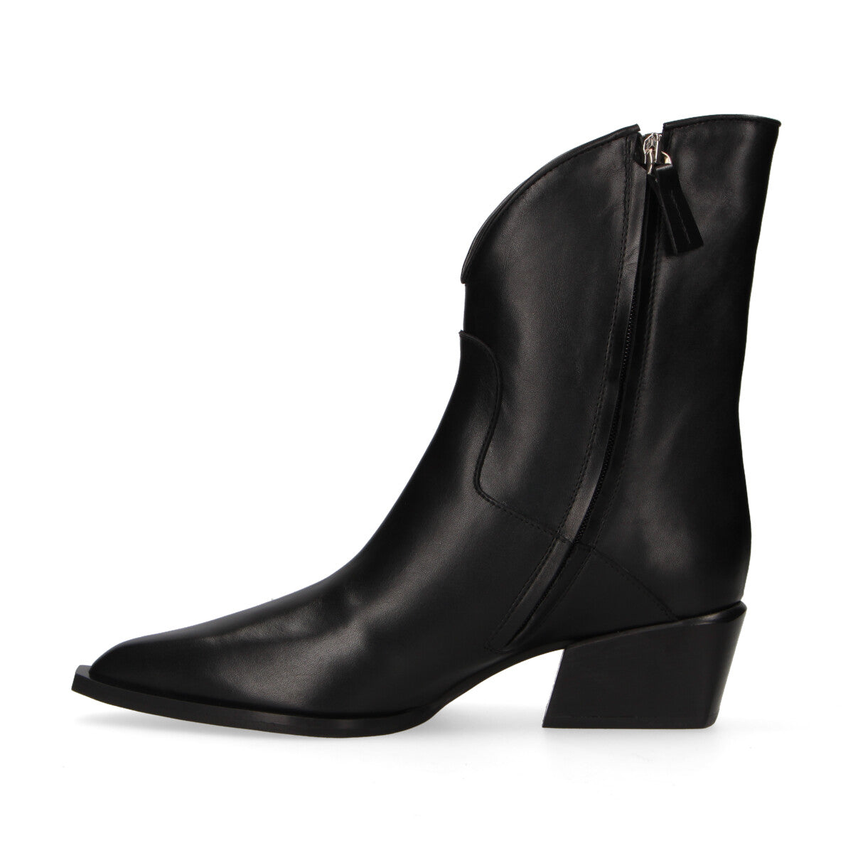 Poeve tronchetto Western Vaile in pelle nera