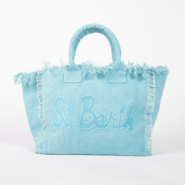 Mc2 Saint Barth borsa vanity patch logo azzurra