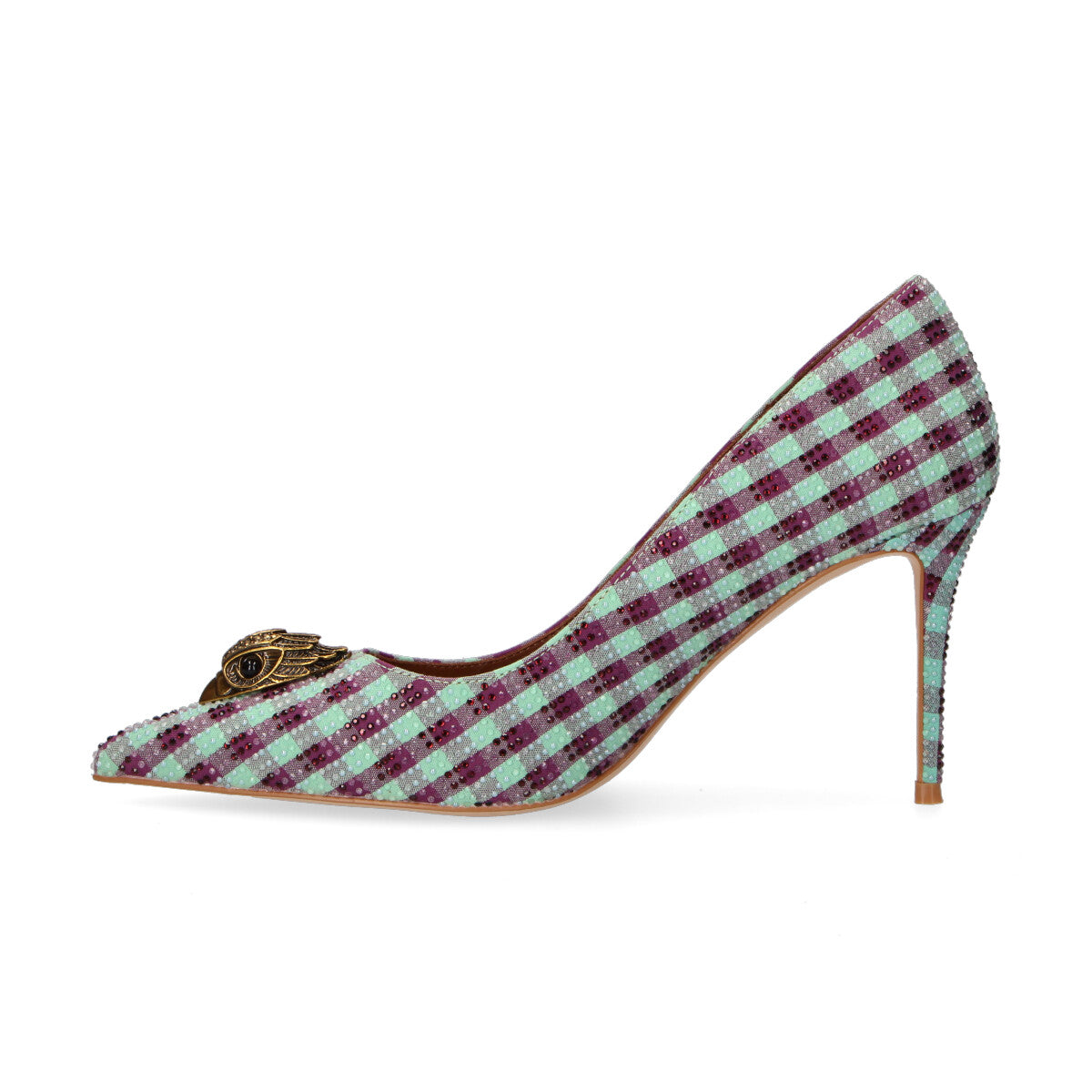 Kurt Geiger decolltè Belgravia Eagle in strass viola turchese