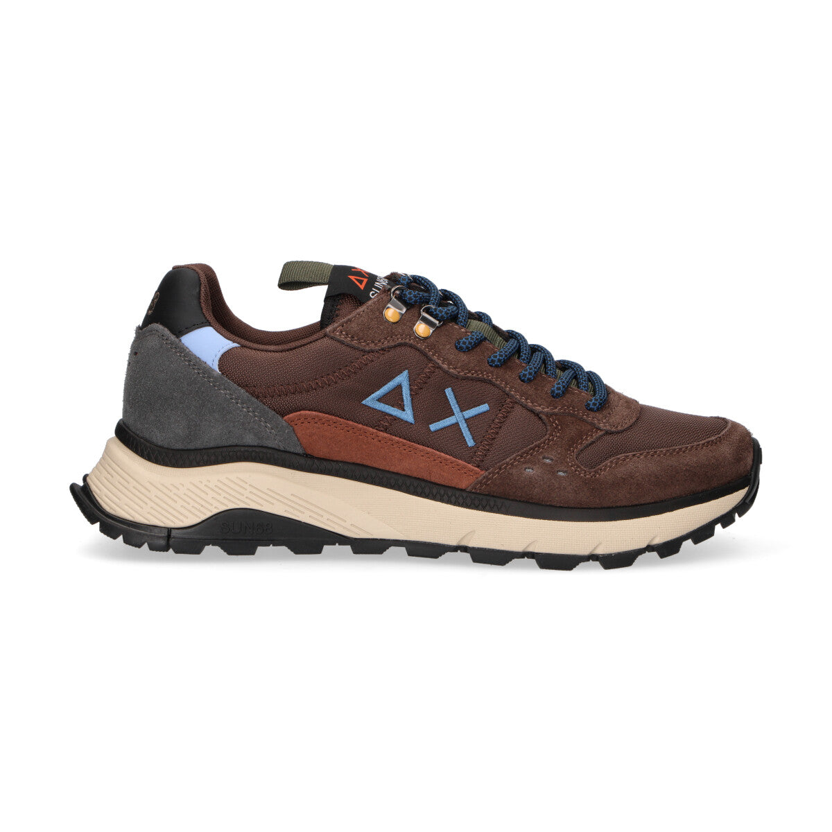 Sun68 sneaker Fire & Camping in nylon marrone