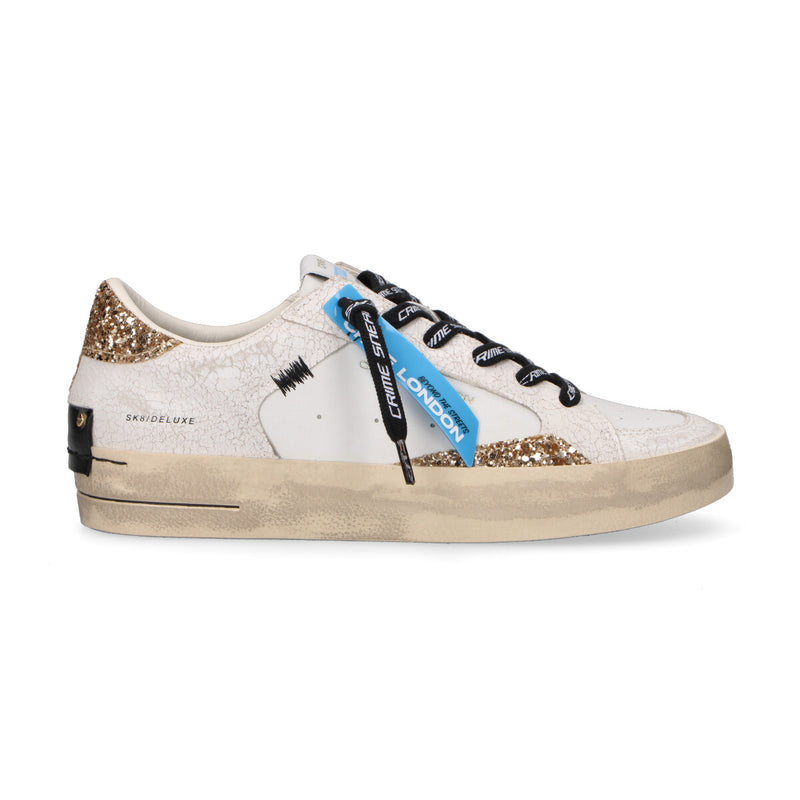 Crime London sneaker SK8 Deluxe cracked oro