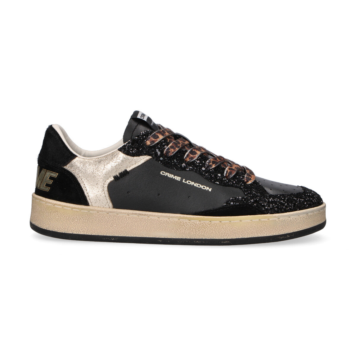 Crime London sneaker Chelsea glitter nera