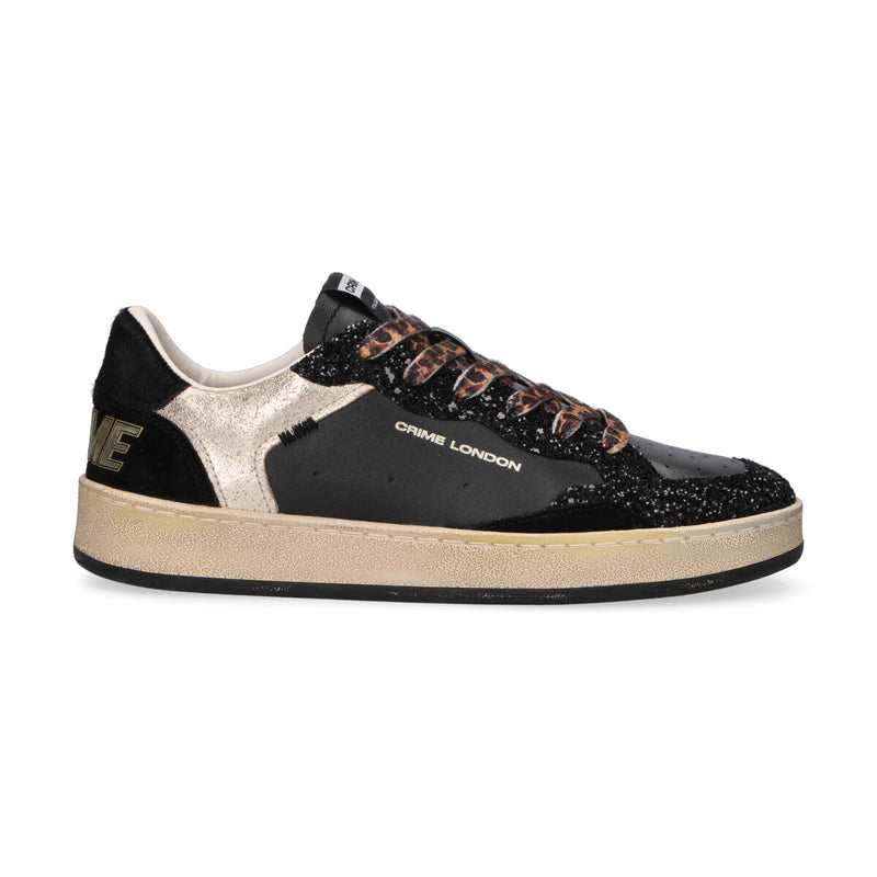 Crime London sneaker Chelsea glitter nera