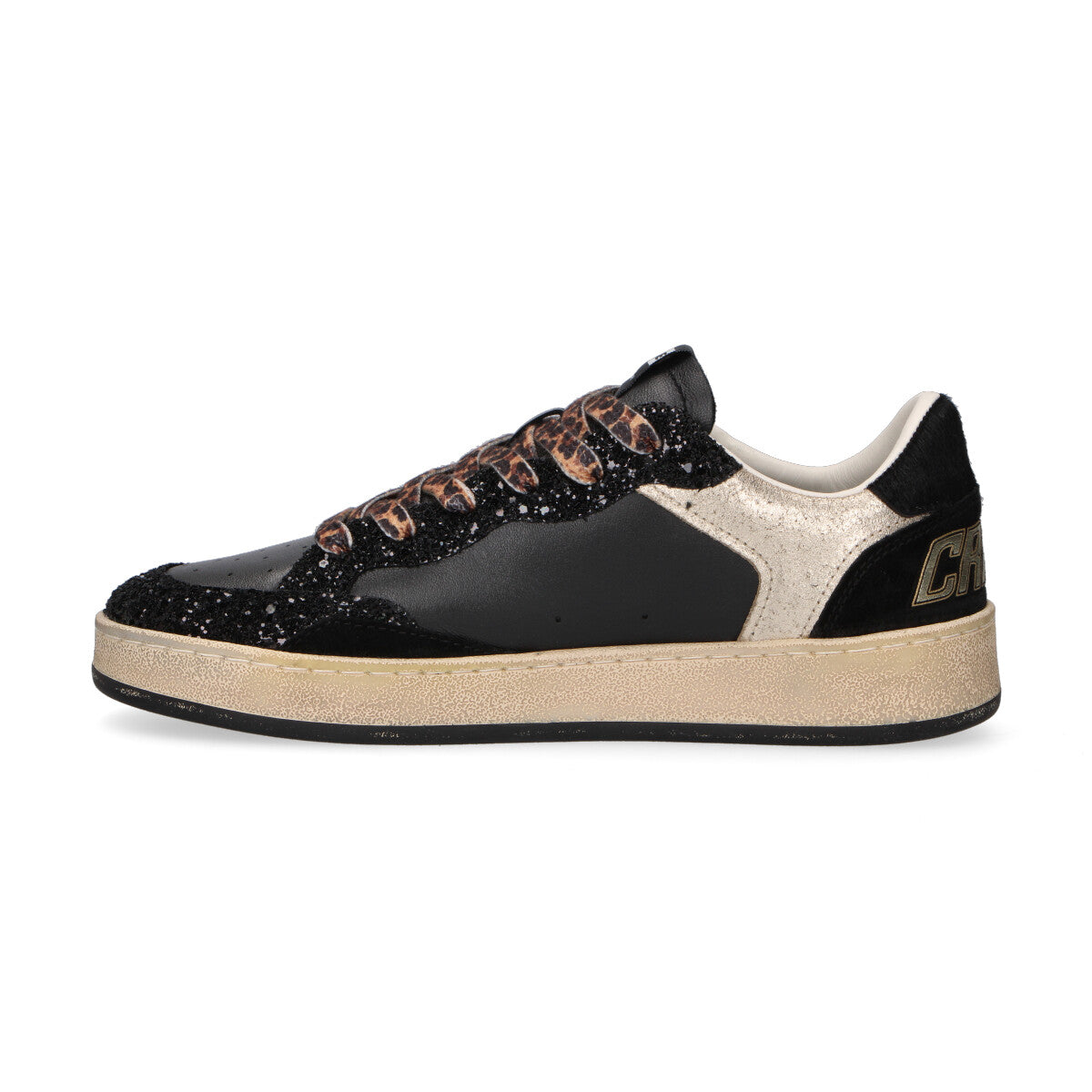 Crime London sneaker Chelsea glitter nera