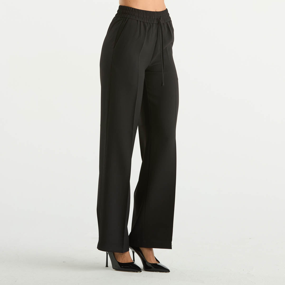 Twinset pantalone a palazzo in tessuto nero