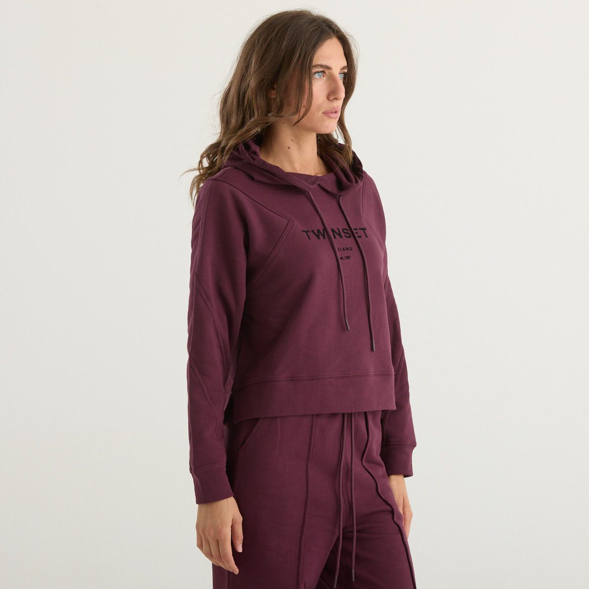 Twinset tuta completa in tessuto bordeaux