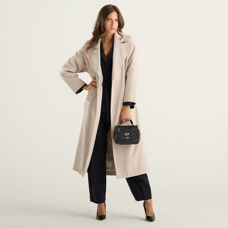Souvenir – Cappotto lungo beige con cintura