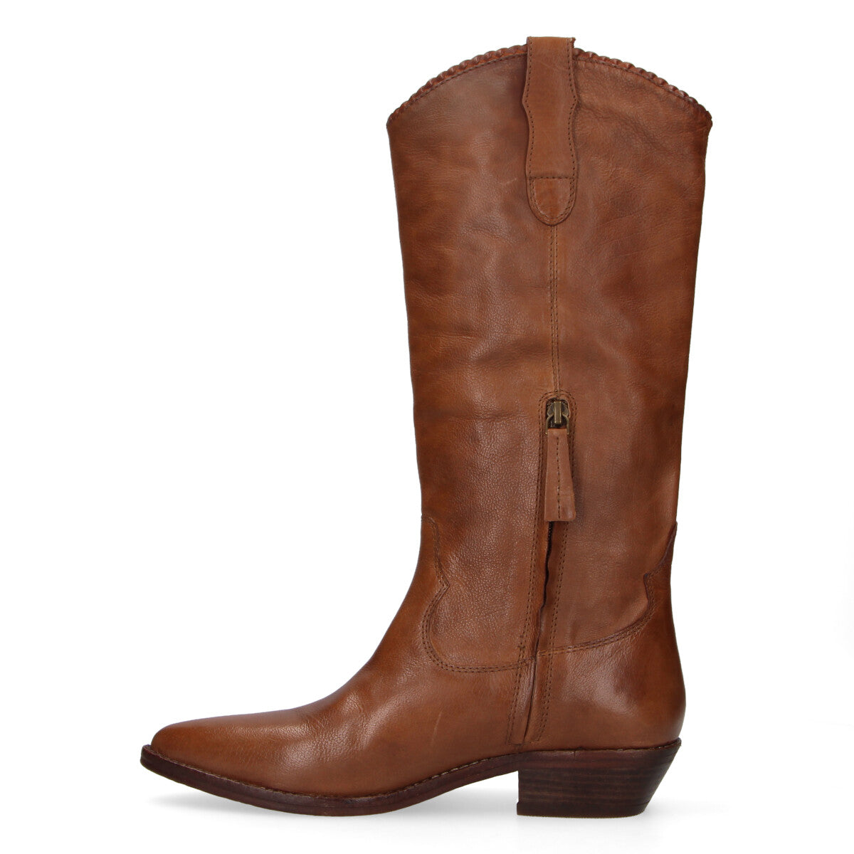 Zolfo stivale texano alto in pelle marrone