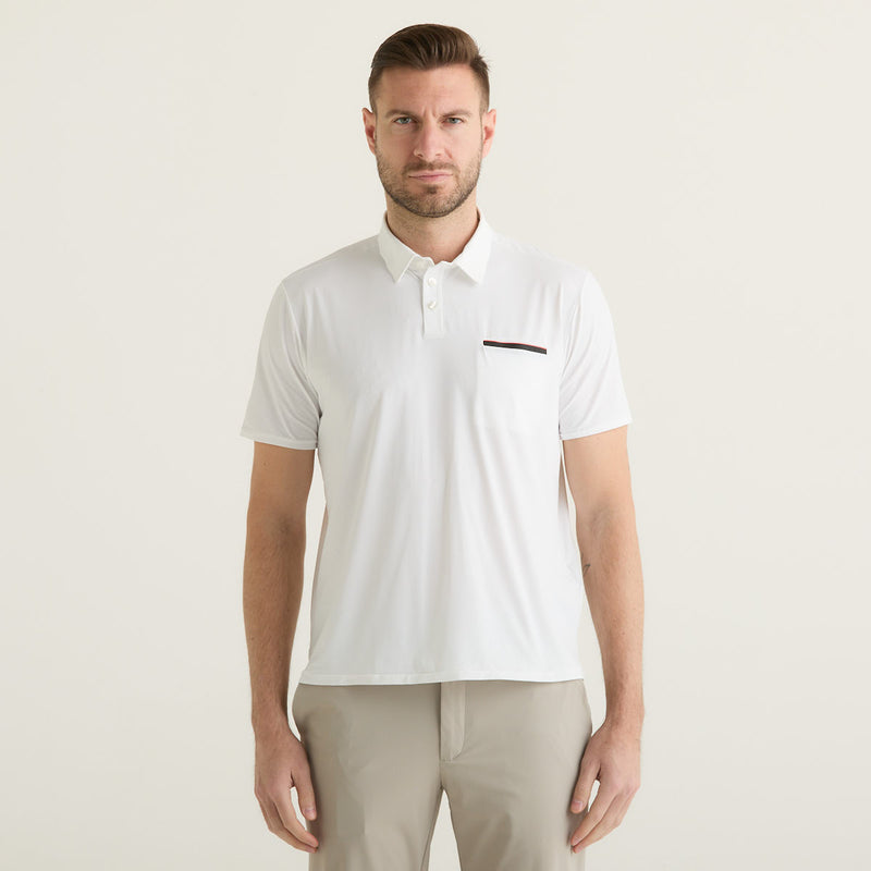 Rrd polo Oxford Pocket in tessuto bianca