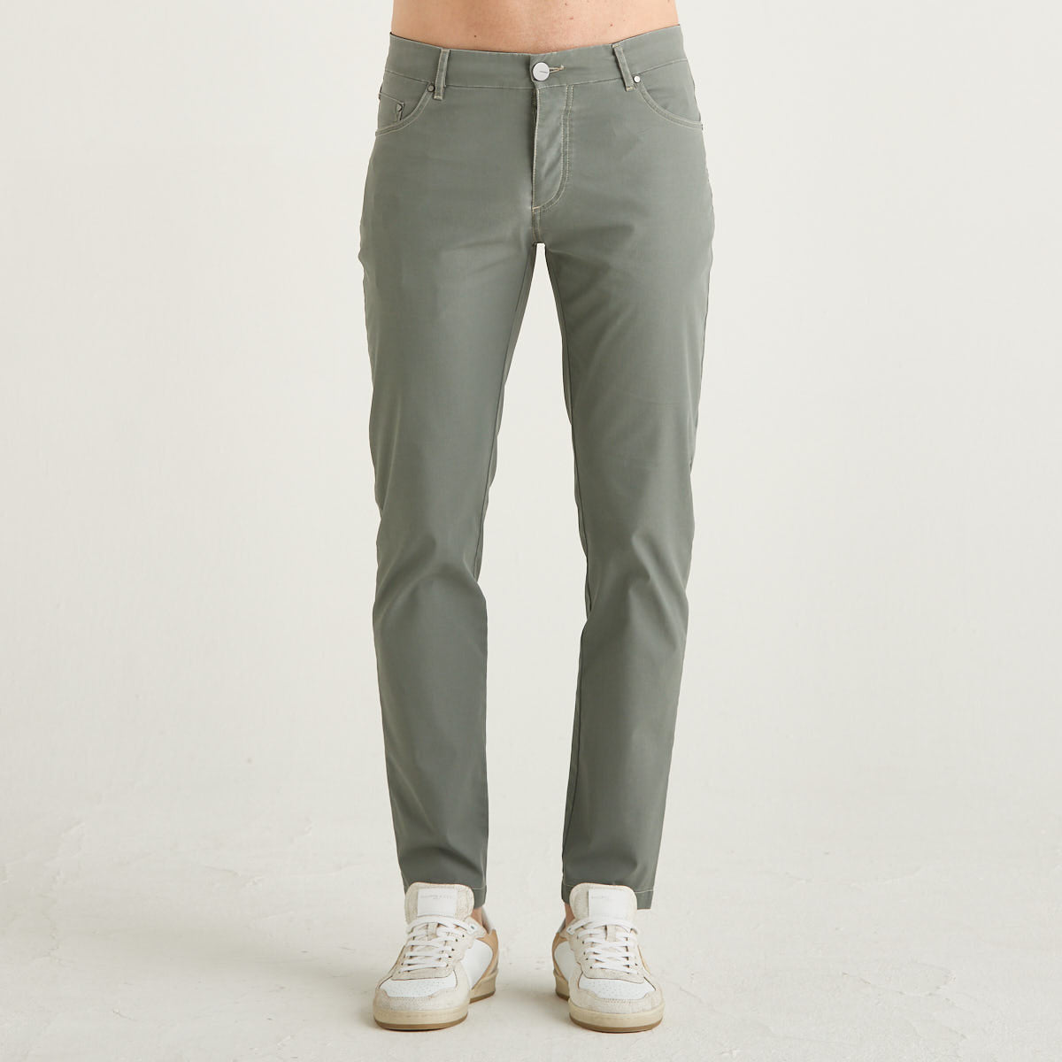 RRD pantalone 5 tasche in tessuto verde chiaro