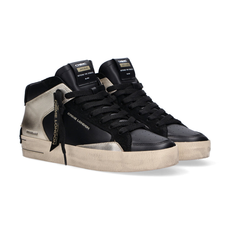 Crime London sneaker SK8 Deluxe Mid nero oro