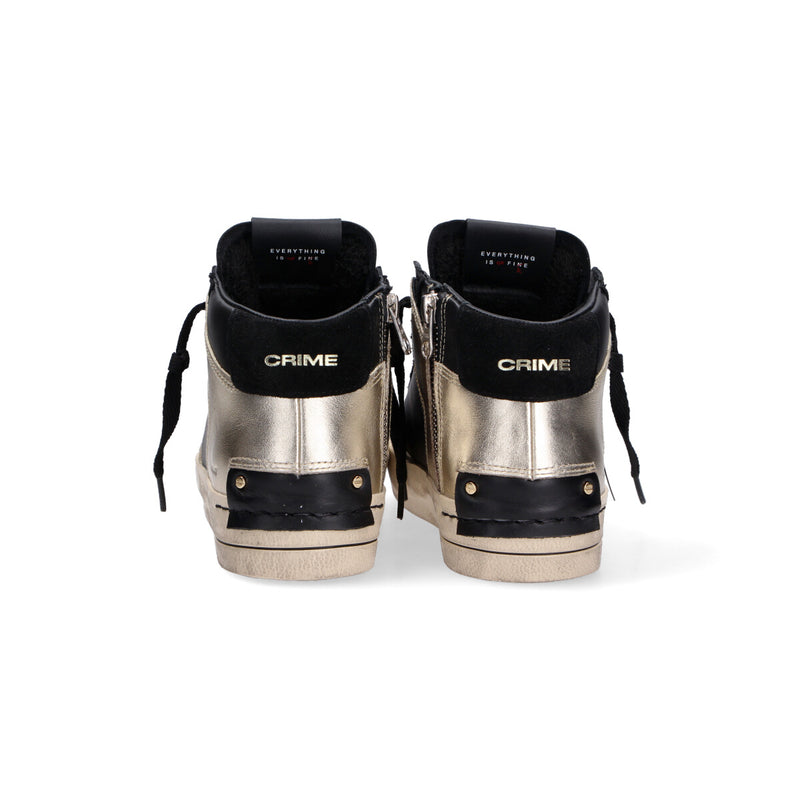Crime London sneaker SK8 Deluxe Mid nero oro