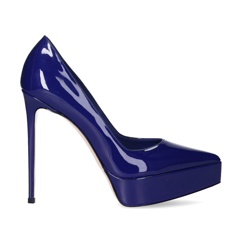 Décolleté Le Silla con plateau vernice blu lazuli