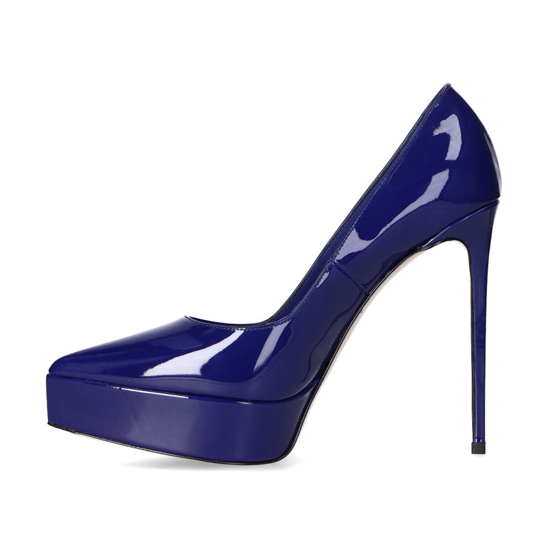 Décolleté Le Silla con plateau vernice blu lazuli