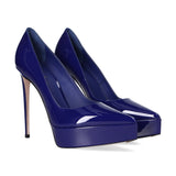 Décolleté Le Silla con plateau vernice blu lazuli
