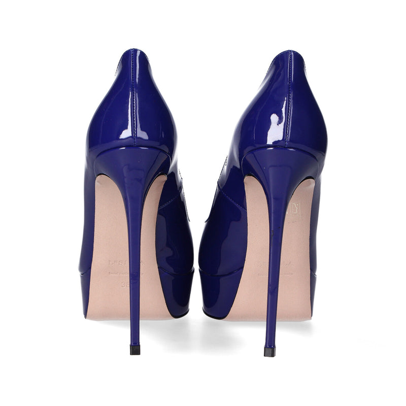 Décolleté Le Silla con plateau vernice blu lazuli