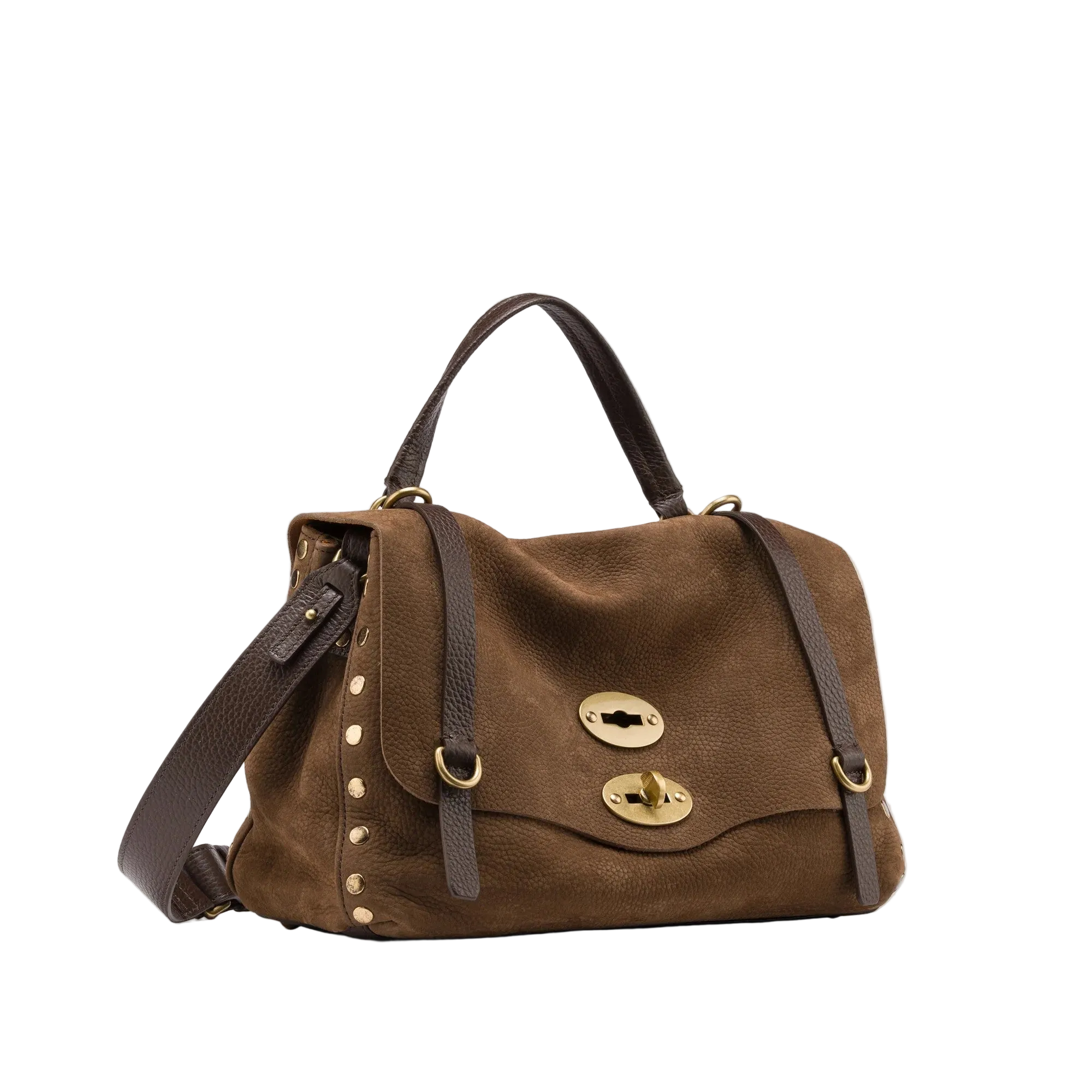 Zanellato borsa Postina Re Jones Nabuk Small Brown Tartufo di Norcia