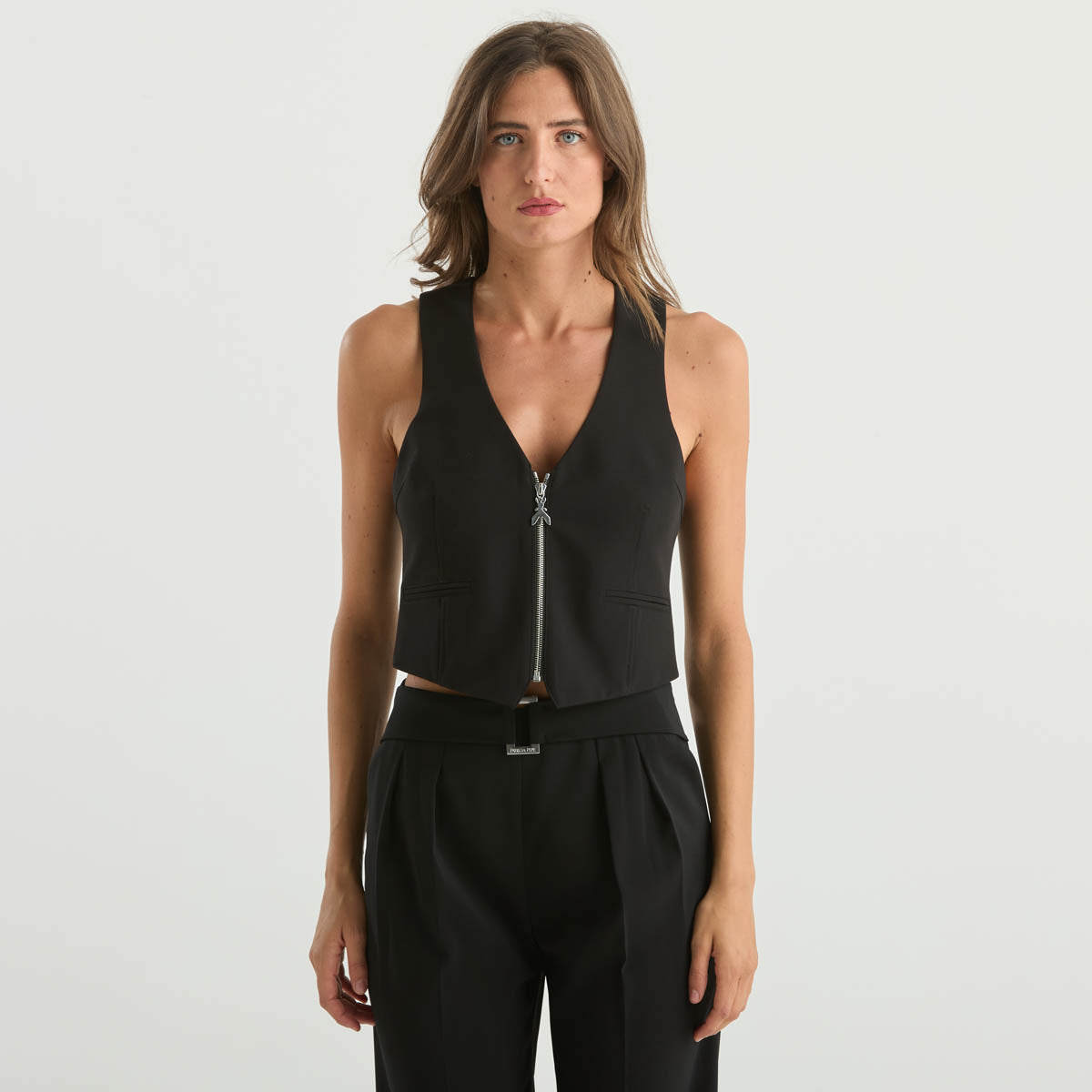 Patrizia Pepe gilet in tessuto nero