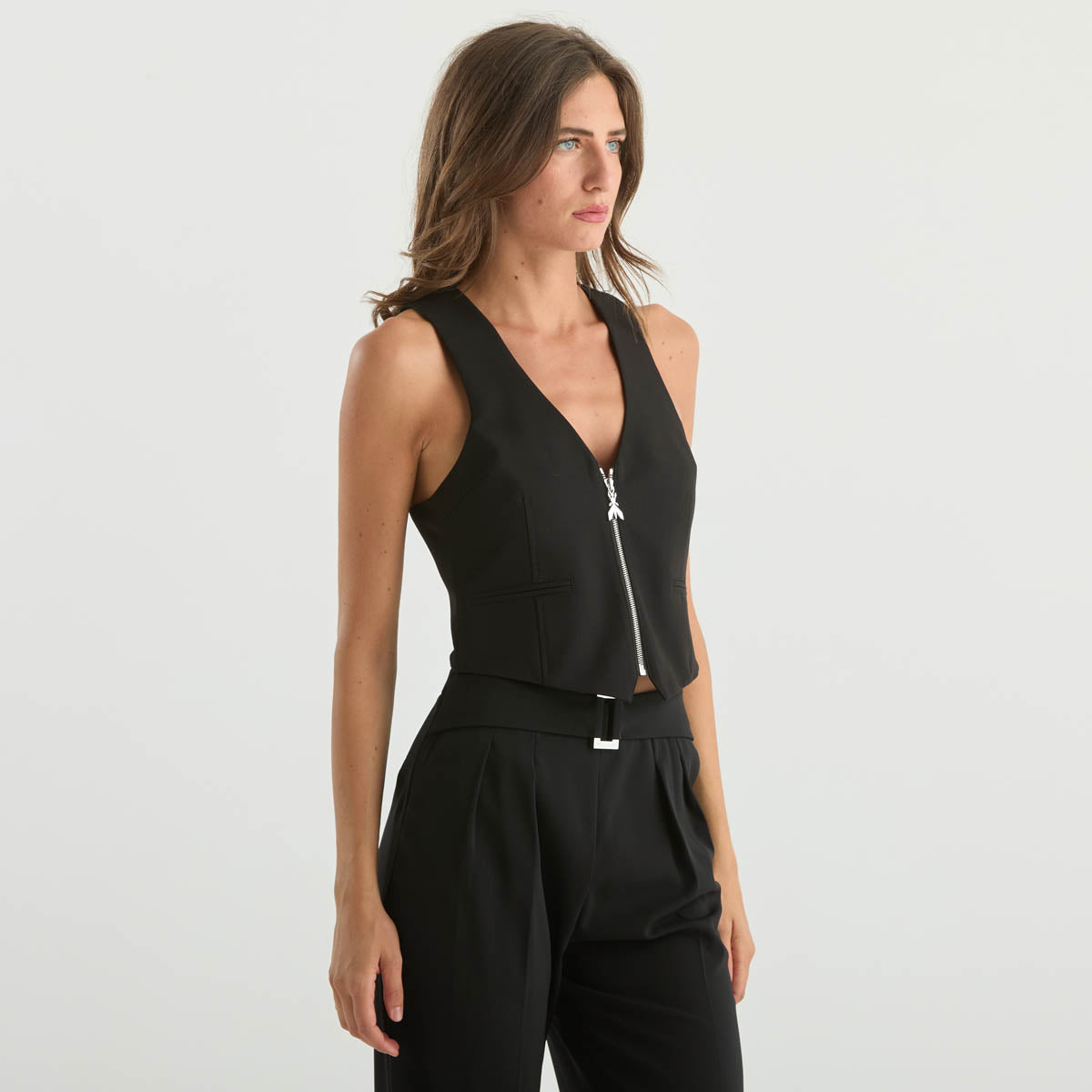 Patrizia Pepe gilet in tessuto nero