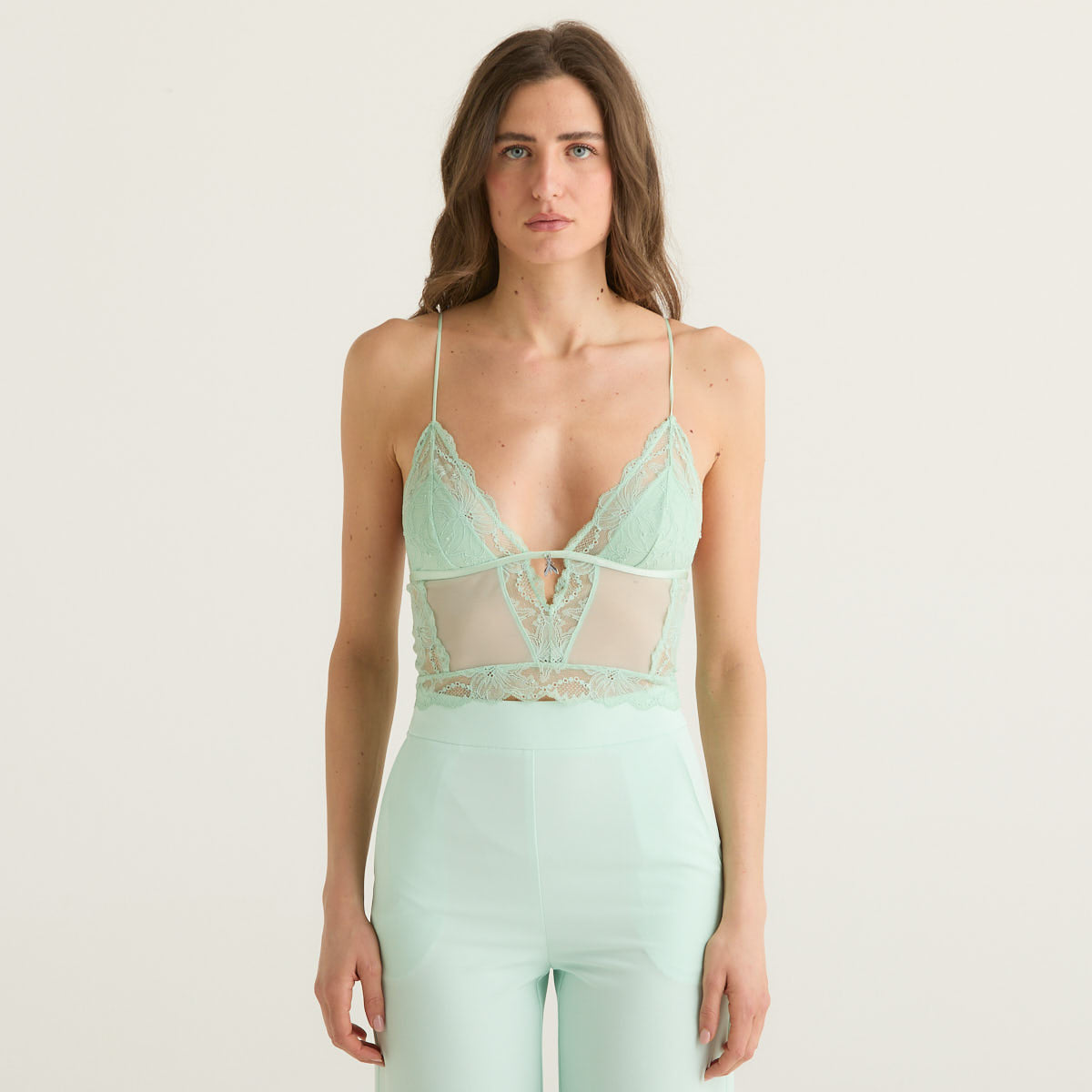 Patrizia Pepe bralette in pizzo menta