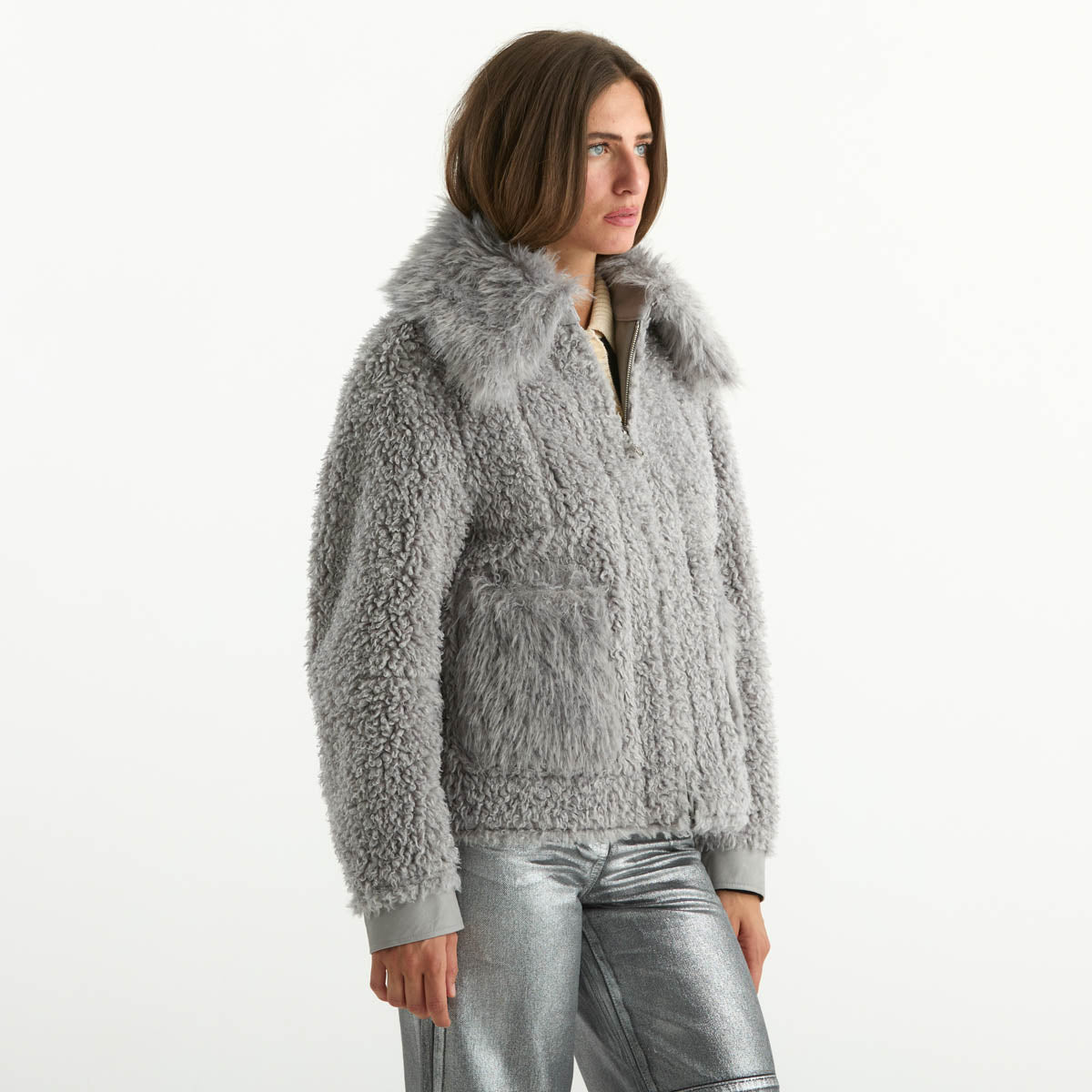 Patrizia Pepe eco montone reversibile grigio