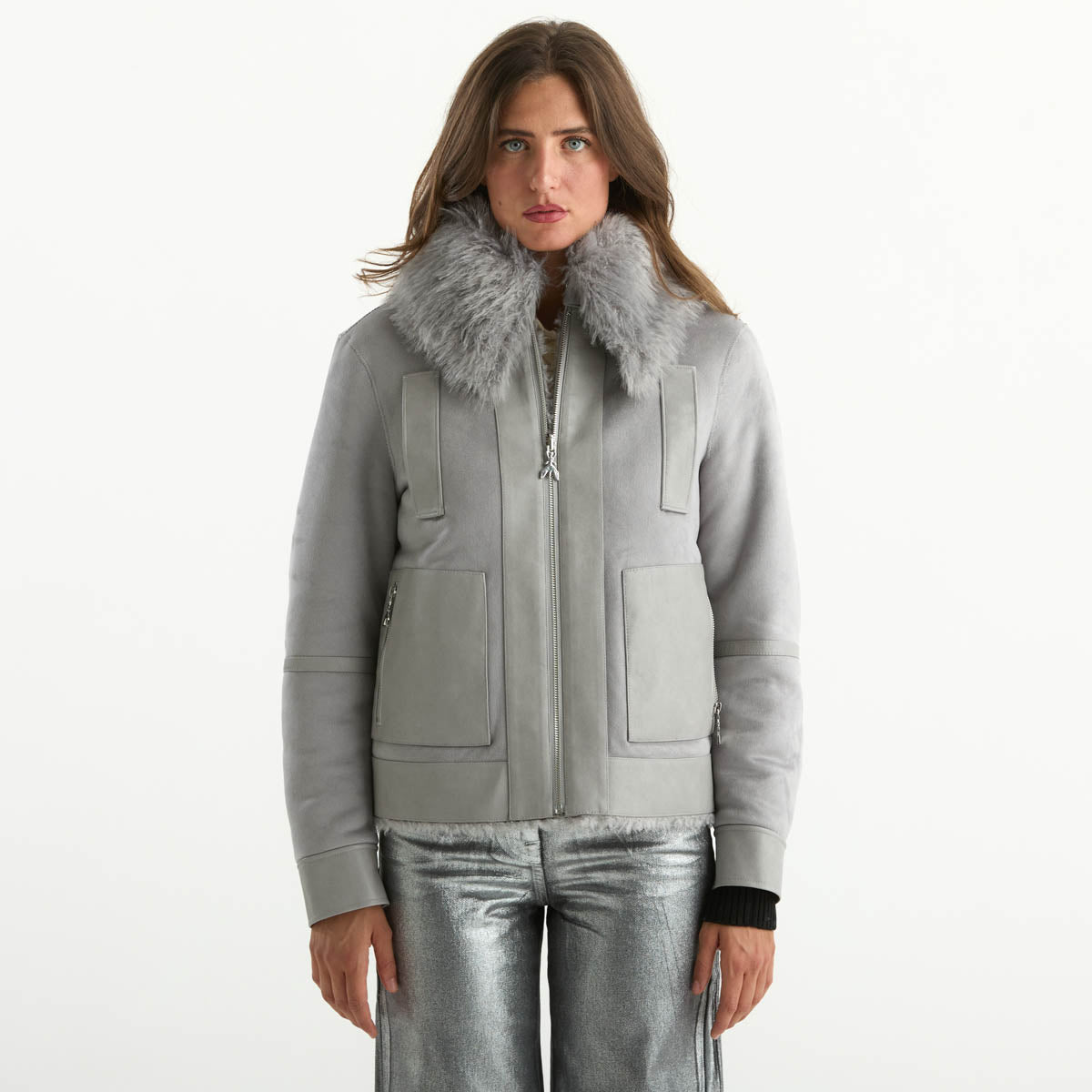 Patrizia Pepe eco montone reversibile grigio