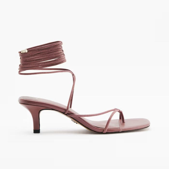 Patrizia Pepe sandalo con tacco in pelle rosa