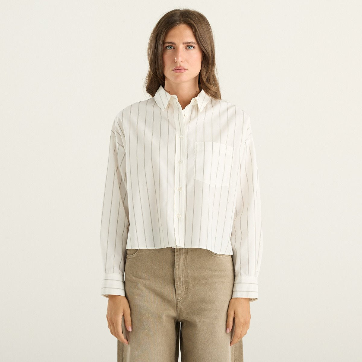 Weekend Max Mara camicia donna Certosa in cotone a righe con inserto stampato