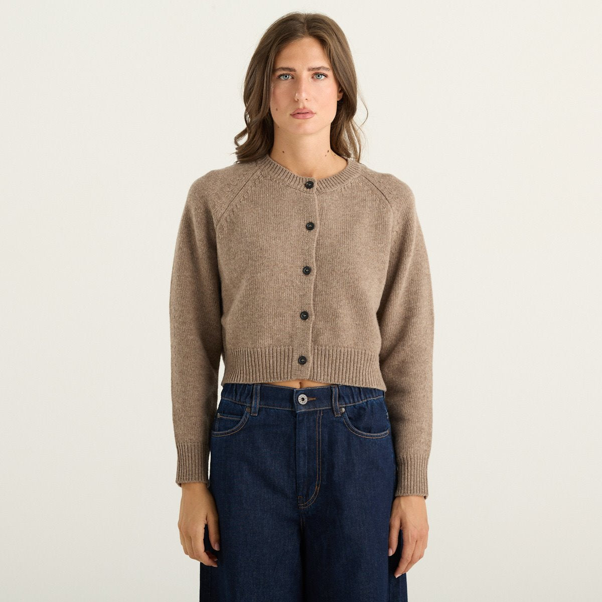 Weekend Max Mara cardigan donna Ombrosa in lana vergine beige