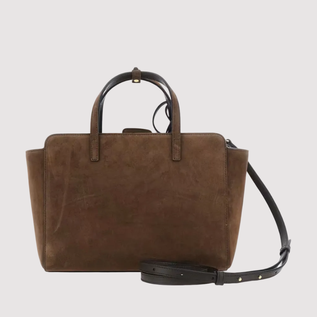 Hidesins borsa a mano Flap M in pelle scamosciata Chocolate
