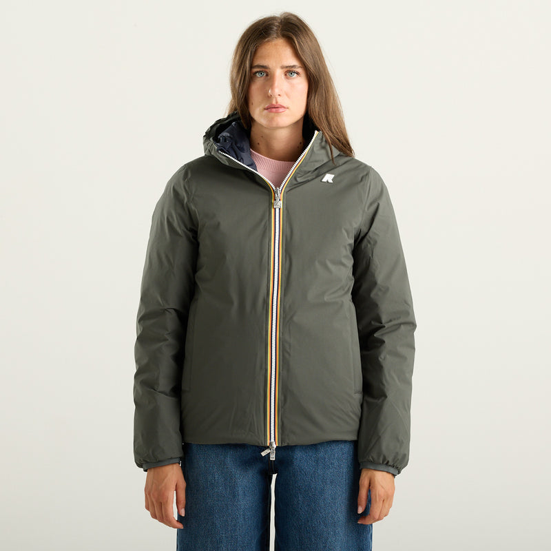 K-Way Jack ST Thermo Double Giubbotto Donna Reversibile Verde e Blu