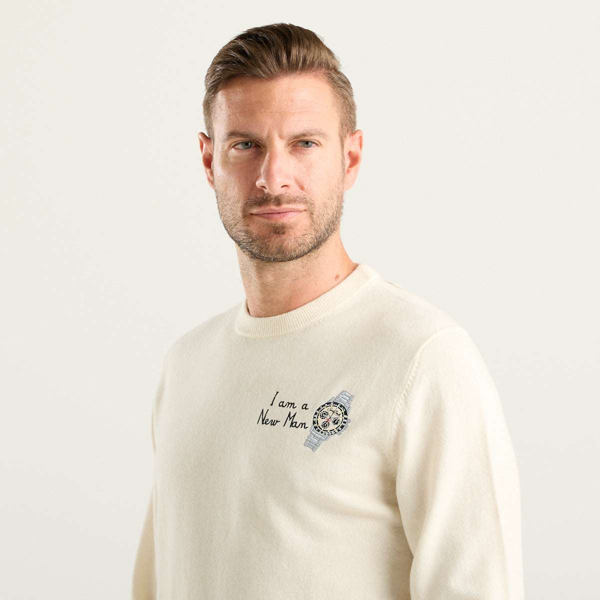 MC2 Saint Barth Heron Light Maglione Uomo Panna New Man