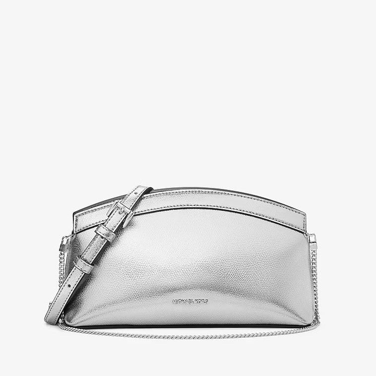 Michael Kors borsa Athena in pelle argento