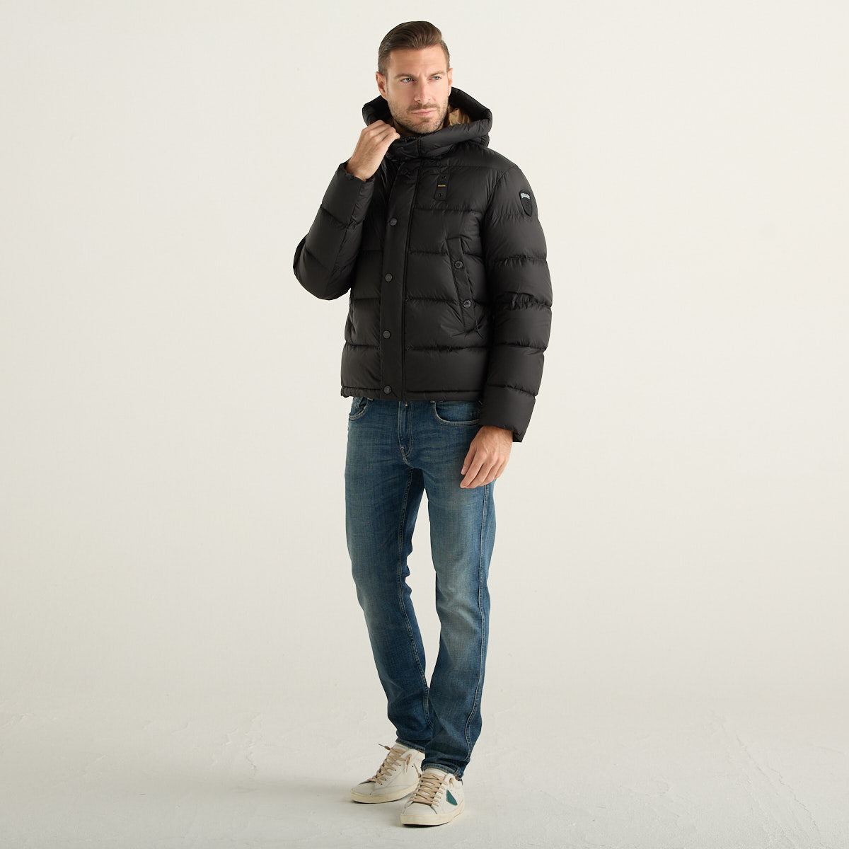 Blauer Clipper Piumino Uomo Nero con Cappuccio