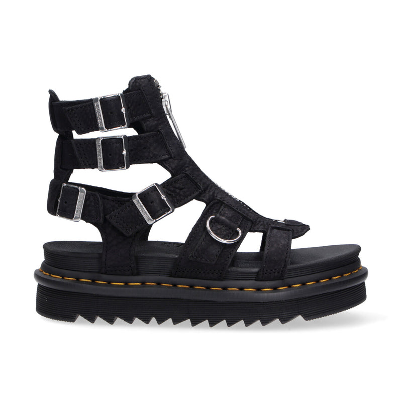 Dr Martens sandalo Olson fibbie nabuk nero