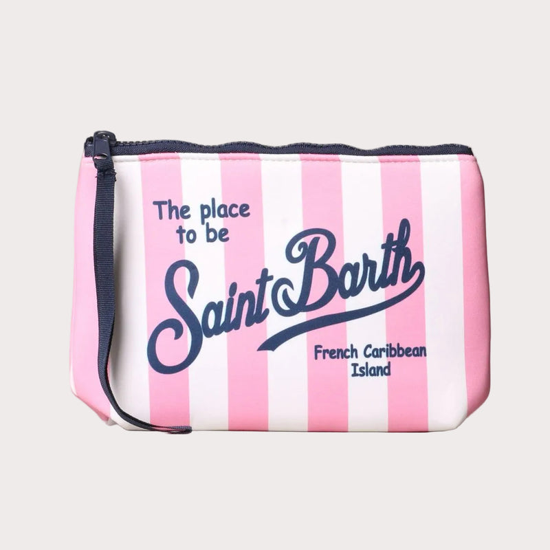 Mc2 Saint Barth pochette Aline Stripes pop rosa