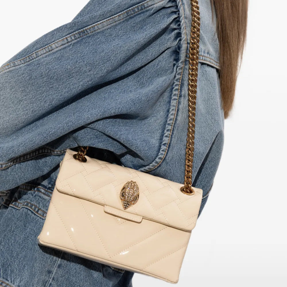 Kurt Geiger borsa Kensington pelle lucida panna