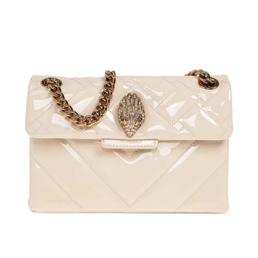 Kurt Geiger borsa Kensington pelle lucida panna