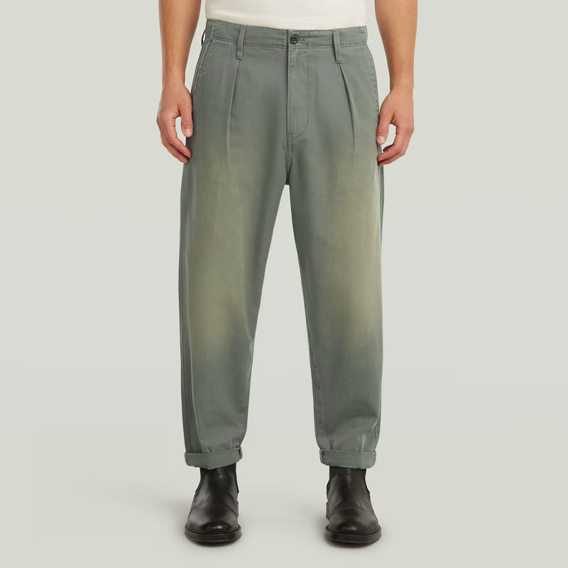 G-Star Pantaloni chino plissettati verdi used